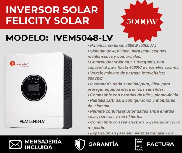 INVERSOR SOLAR 5000W MARCA FELICITY SOLAR's foto | Maresma Martínez SRL |  BizneCubano