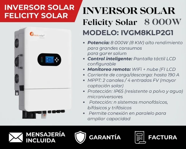 INVERSOR SOLAR 8000W MARCA FELICITY SOLAR's foto | Maresma Martínez SRL |  BizneCubano