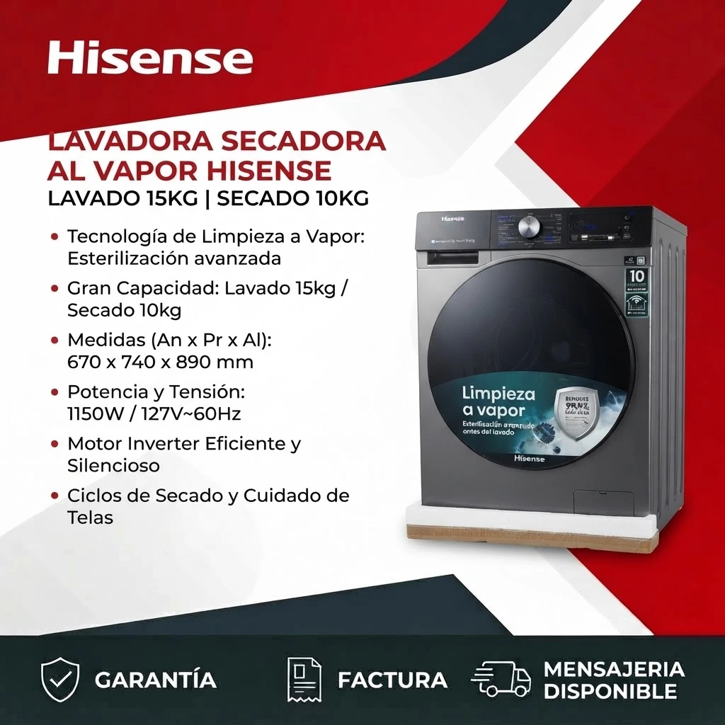 Lavadoras  secadoras al Vapor Hisense's foto | Maresma Martínez SRL |  BizneCubano